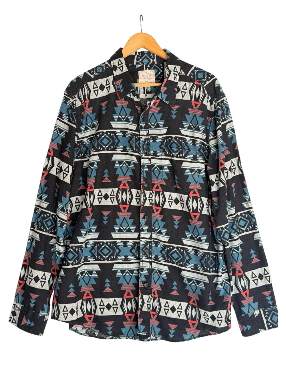 American Eagle Heritage flannel shirt Southwestern Aztec geometric print XL